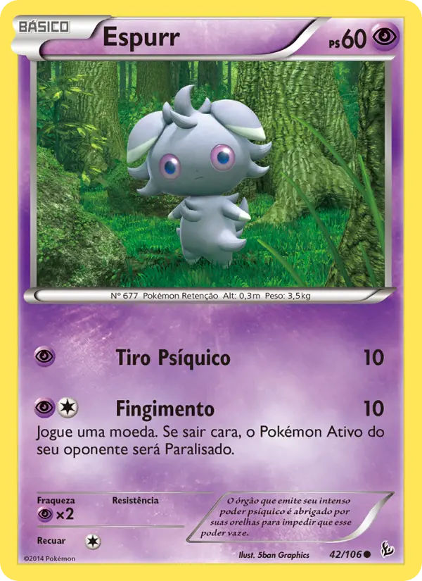 Carta Espurr, número 42/106 da coleção Flash de Fogo