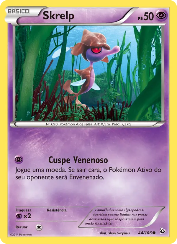 Carta Skrelp, número 44/106 da coleção Flash de Fogo