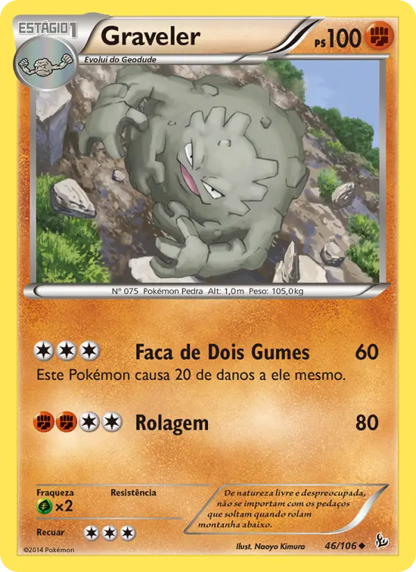Carta Graveler, número 46/106 da coleção Flash de Fogo