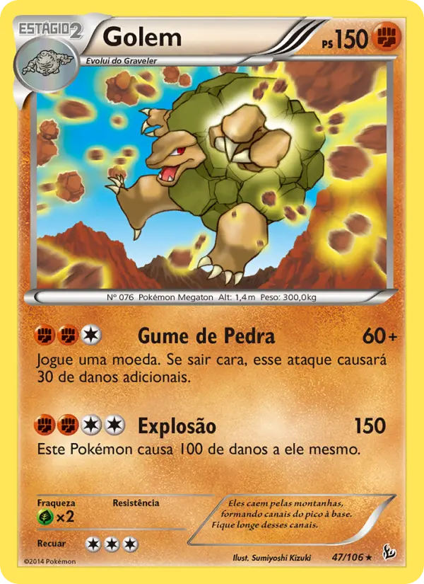 Carta Golem, número 47/106 da coleção Flash de Fogo