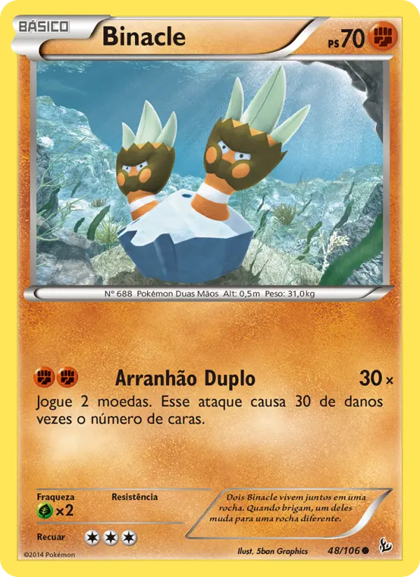 Carta Binacle, número 48/106 da coleção Flash de Fogo