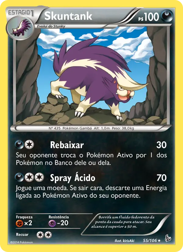 Carta Skuntank, número 55/106 da coleção Flash de Fogo