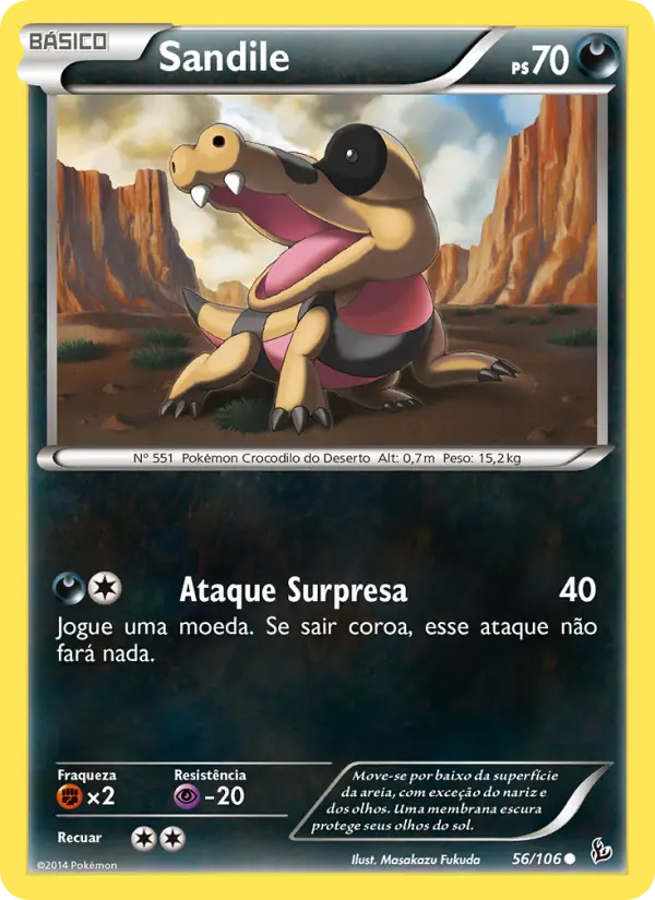 Carta Sandile, número 56/106 da coleção Flash de Fogo