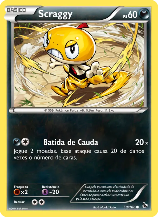 Carta Scraggy, número 58/106 da coleção Flash de Fogo