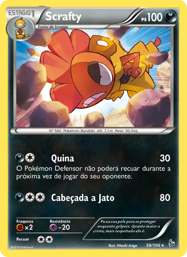 Carta Scrafty, número 59/106 da coleção Flash de Fogo
