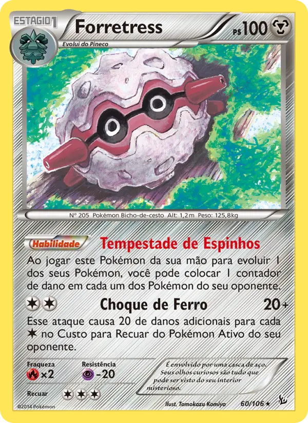 Carta Forretress, número 60/106 da coleção Flash de Fogo