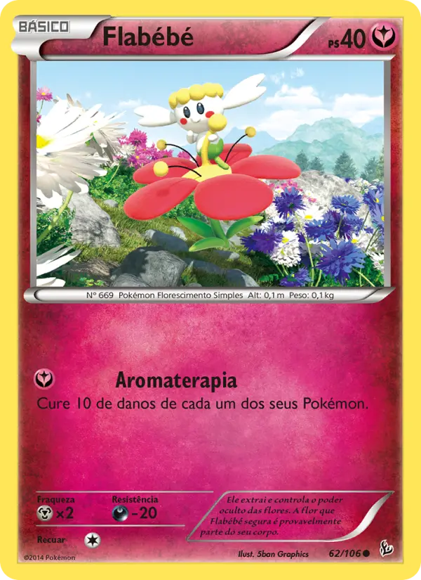 Carta Flabébé, número 62/106 da coleção Flash de Fogo