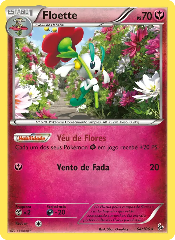 Carta Floette, número 64/106 da coleção Flash de Fogo