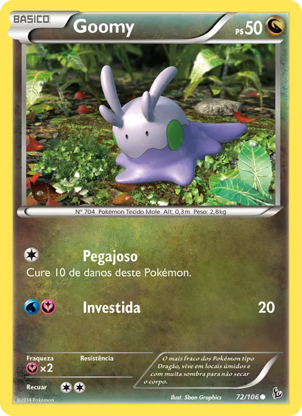 Carta Goomy, número 72/106 da coleção Flash de Fogo