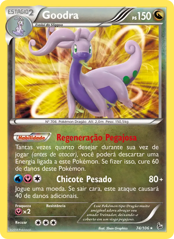 Carta Goodra, número 74/106 da coleção Flash de Fogo