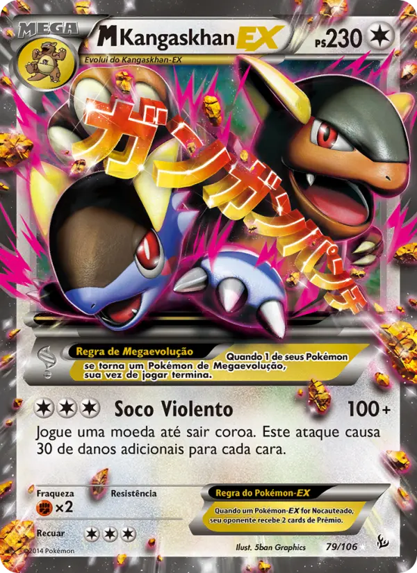 Carta M-Kangaskhan EX, número 79/106 da coleção Flash de Fogo