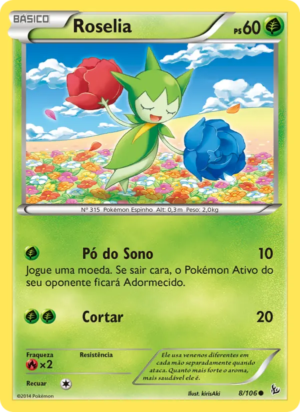 Carta Roselia, número 8/106 da coleção Flash de Fogo
