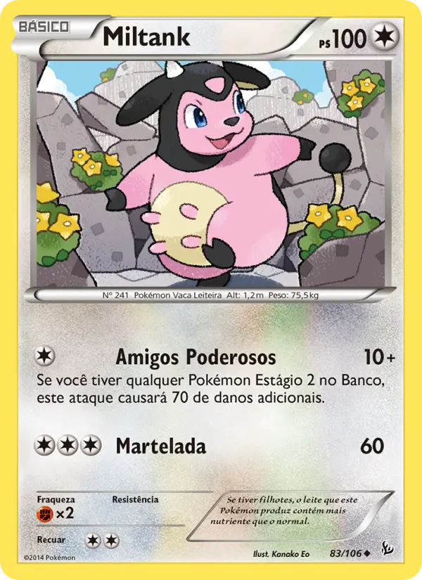 Carta Miltank, número 83/106 da coleção Flash de Fogo