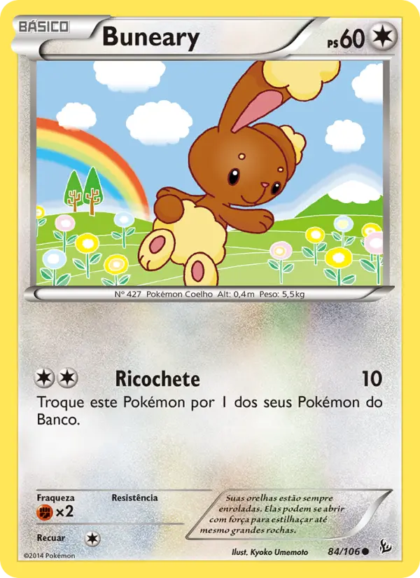 Carta Buneary, número 84/106 da coleção Flash de Fogo