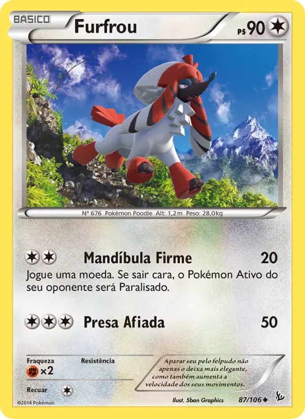 Carta Furfrou, número 87/106 da coleção Flash de Fogo