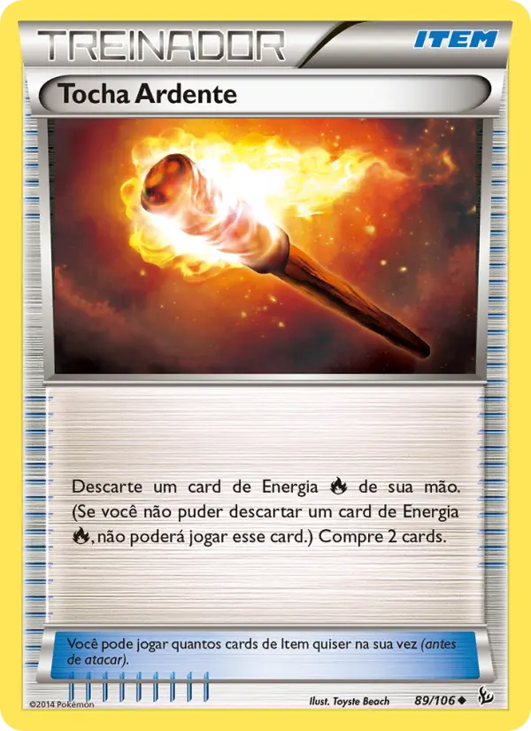 Carta Tocha Ardente, número 89/106 da coleção Flash de Fogo