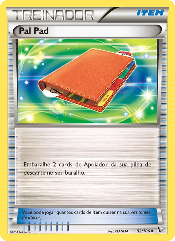 Carta Pal Pad, número 92/106 da coleção Flash de Fogo