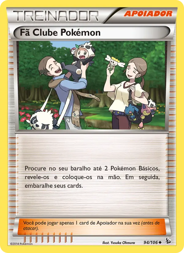 Carta Fã Clube Pokémon, número 94/106 da coleção Flash de Fogo