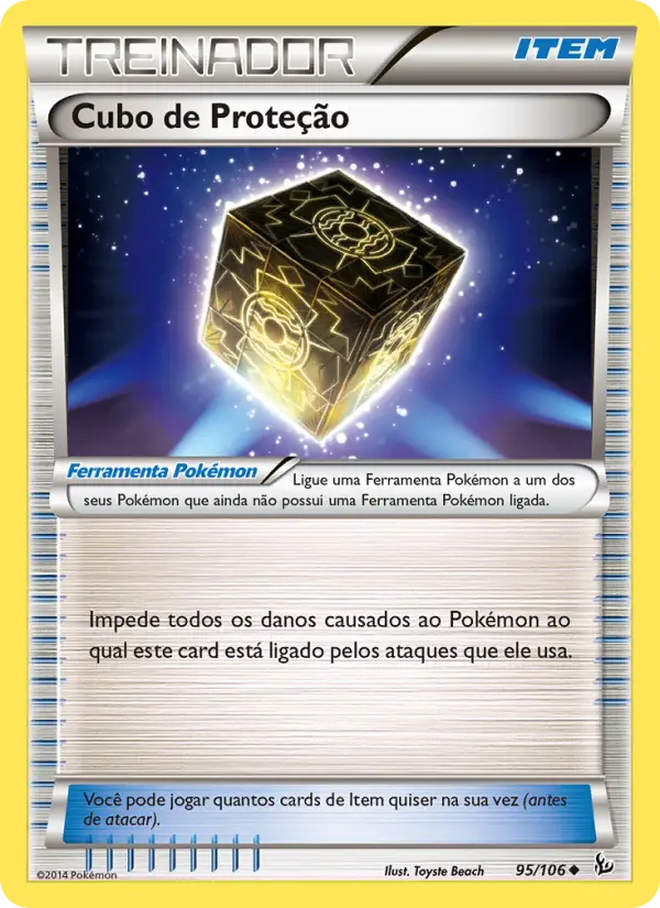 Carta Cubo de Proteção, número 95/106 da coleção Flash de Fogo