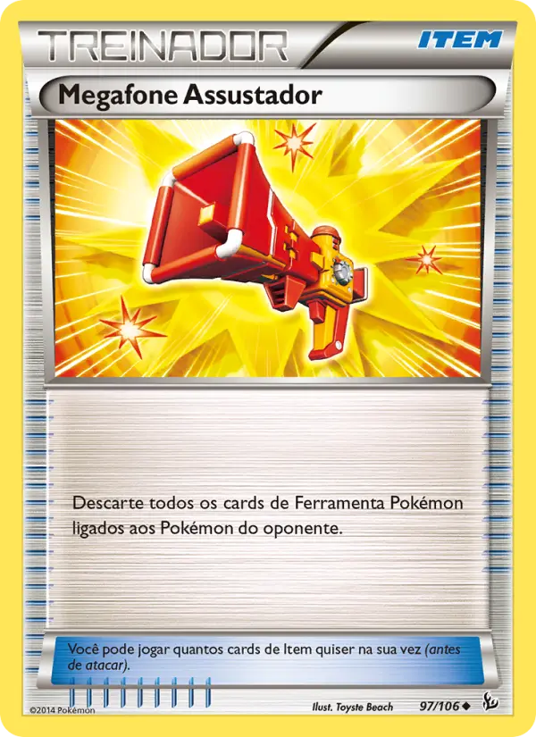 Carta Megafone Assustador, número 97/106 da coleção Flash de Fogo