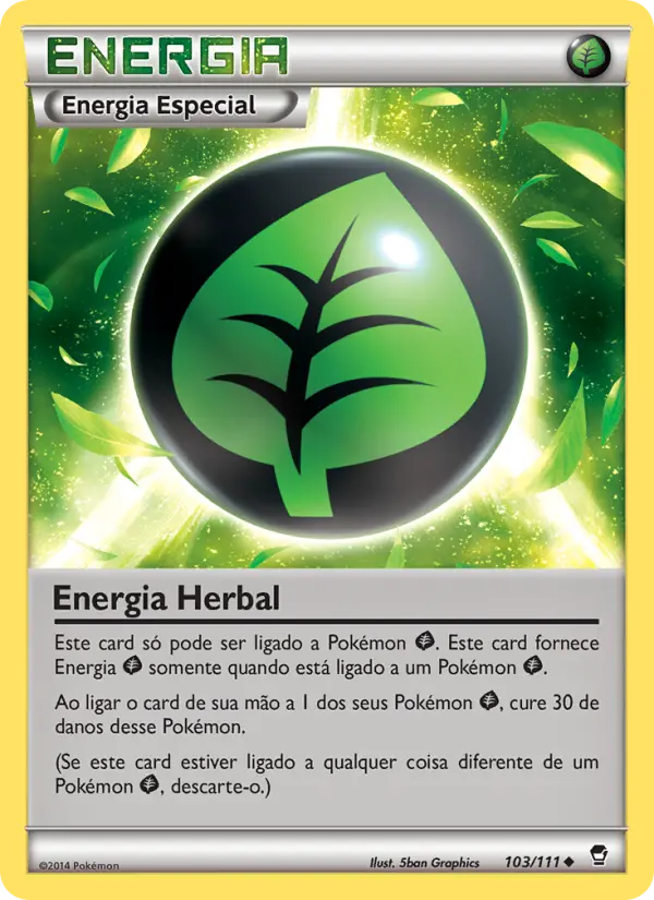 Carta Energia Herbal, número 103/111 da coleção Punhos Furiosos
