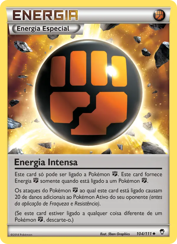 Carta Energia Intensa, número 104/111 da coleção Punhos Furiosos
