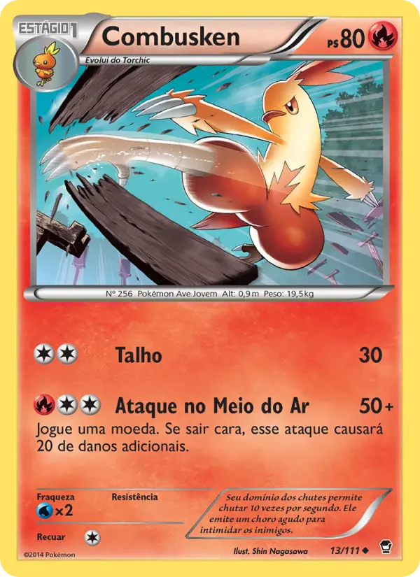 Carta Combusken, número 13/111 da coleção Punhos Furiosos