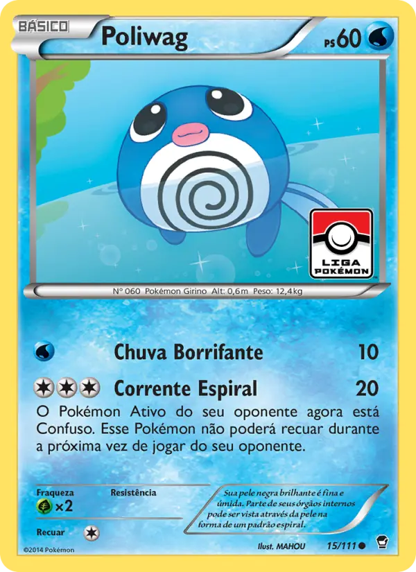 Carta Poliwag, número 15/111 da coleção Punhos Furiosos