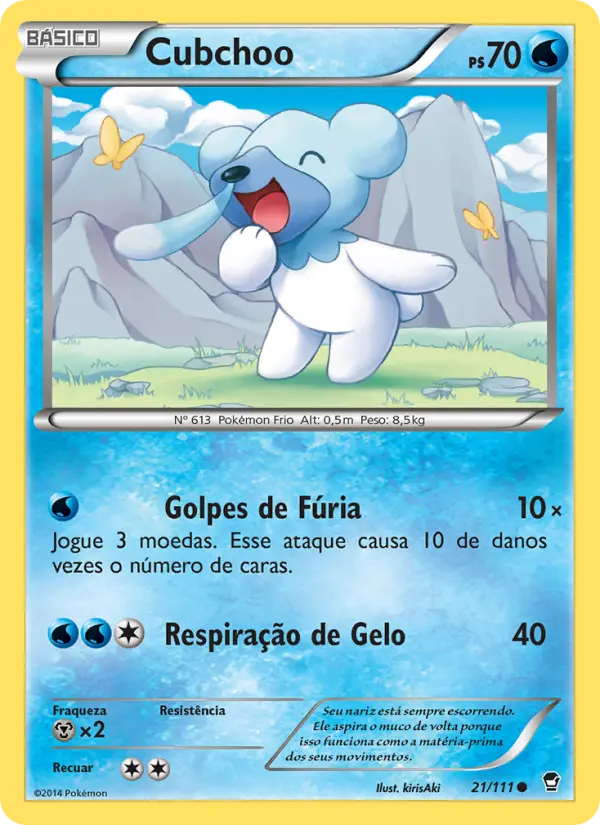 Carta Cubchoo, número 21/111 da coleção Punhos Furiosos