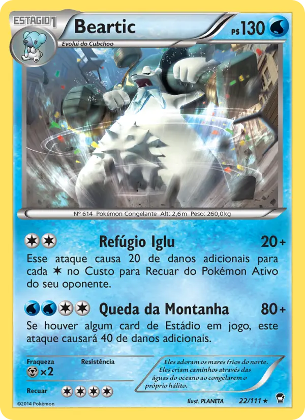 Carta Beartic, número 22/111 da coleção Punhos Furiosos
