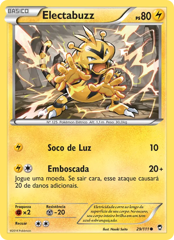 Carta Electabuzz, número 29/111 da coleção Punhos Furiosos