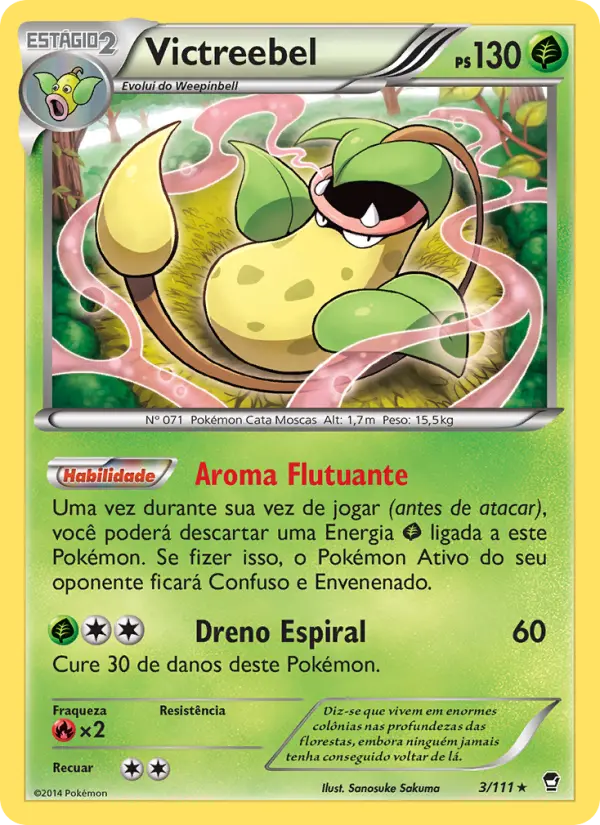 Carta Victreebel, número 3/111 da coleção Punhos Furiosos