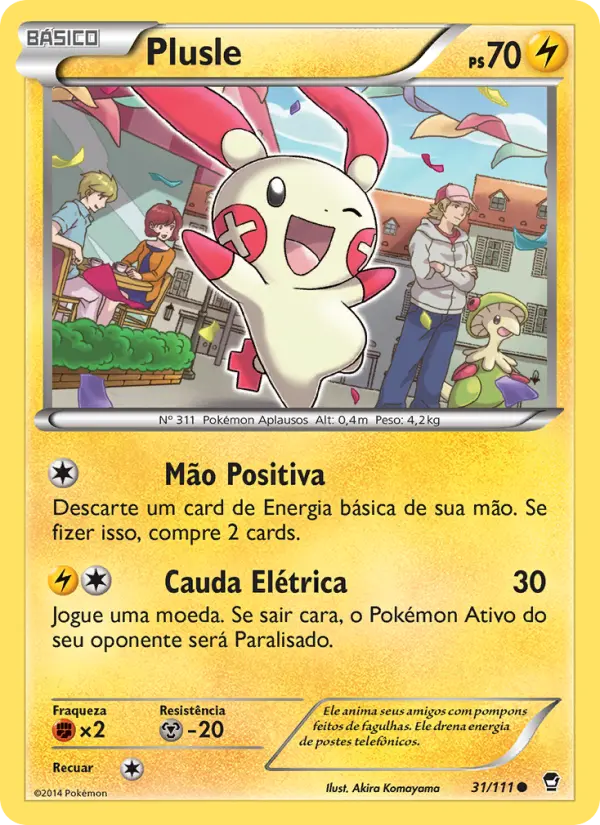 Carta Plusle, número 31/111 da coleção Punhos Furiosos