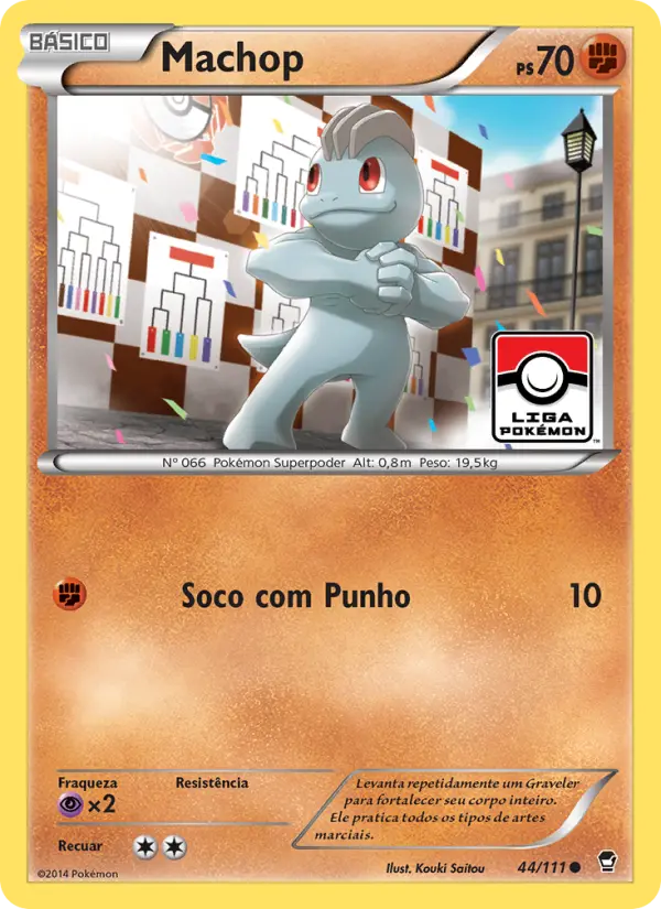 Carta Machop, número 44/111 da coleção Punhos Furiosos
