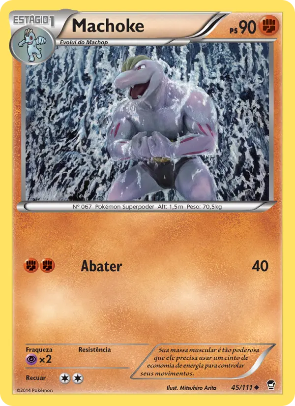 Carta Machoke, número 45/111 da coleção Punhos Furiosos