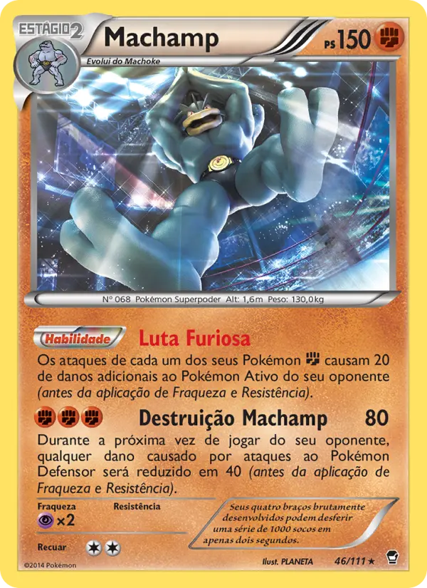 Carta Machamp, número 46/111 da coleção Punhos Furiosos