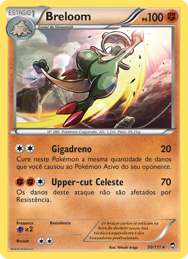 Carta Breloom, número 50/111 da coleção Punhos Furiosos