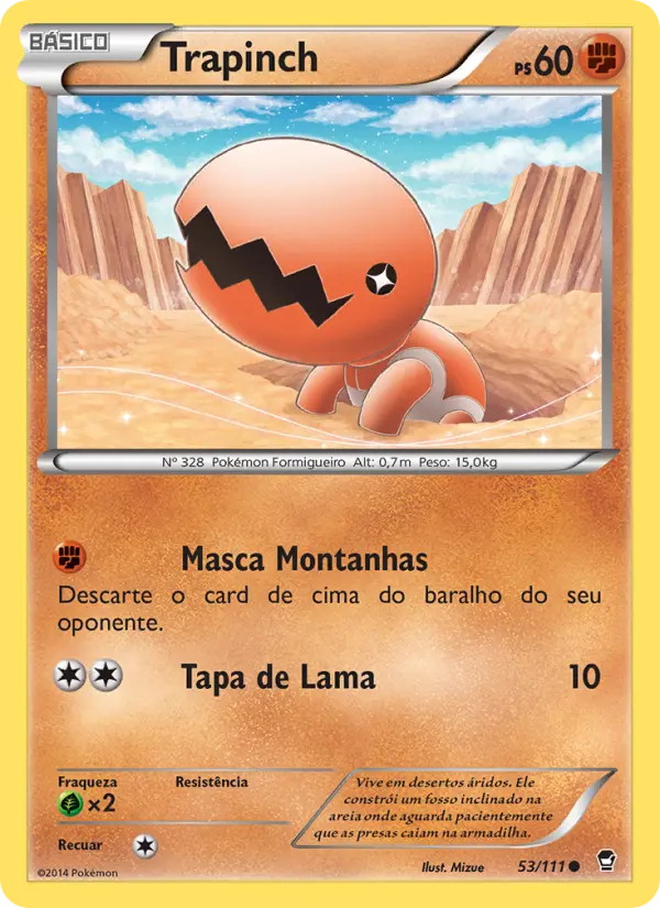 Carta Trapinch, número 53/111 da coleção Punhos Furiosos