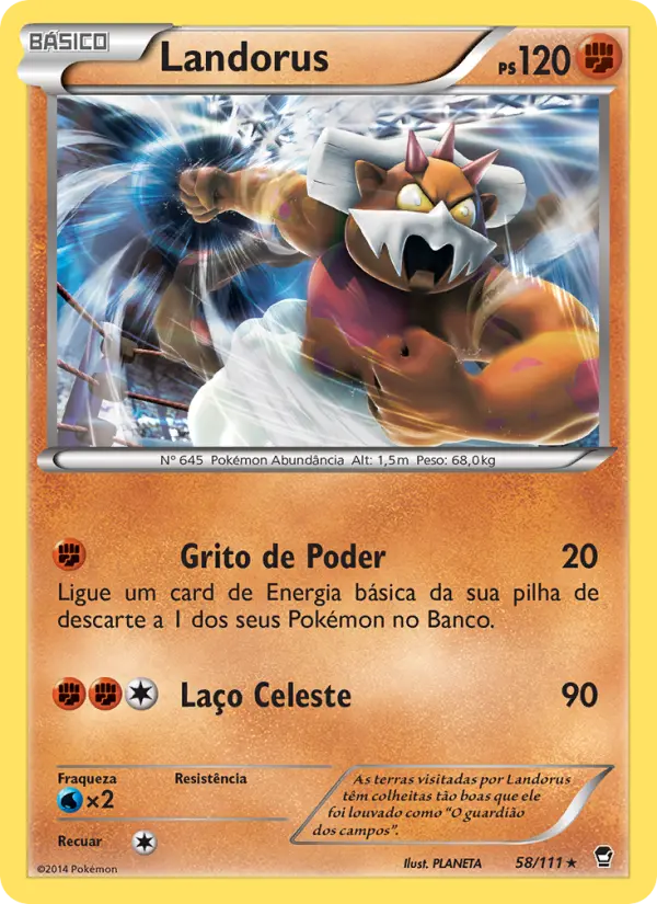 Carta Landorus, número 58/111 da coleção Punhos Furiosos