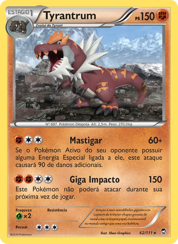 Carta Tyrantrum, número 62/111 da coleção Punhos Furiosos