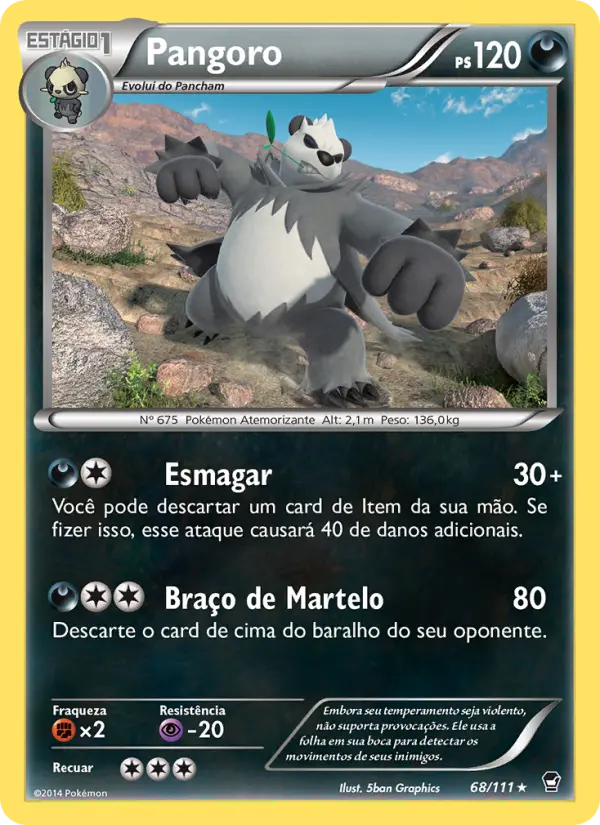 Carta Pangoro, número 68/111 da coleção Punhos Furiosos