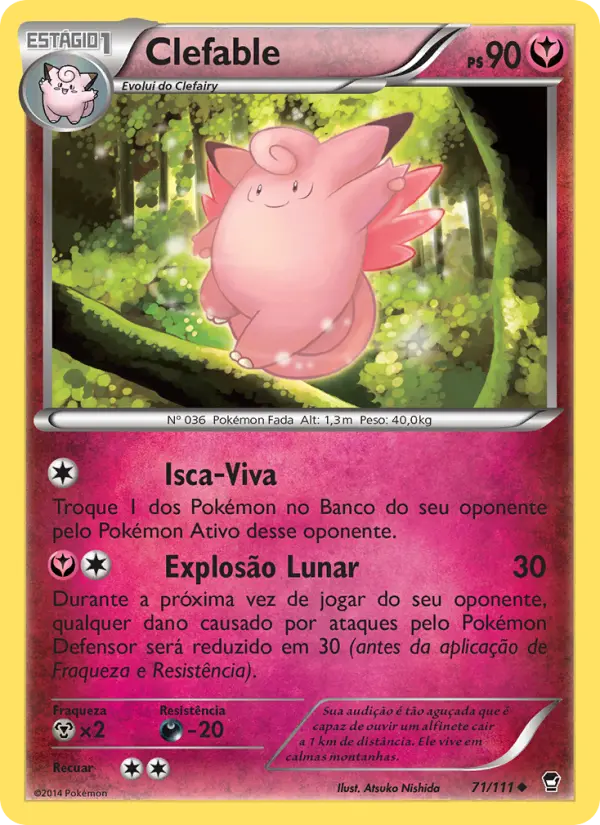 Carta Clefable, número 71/111 da coleção Punhos Furiosos