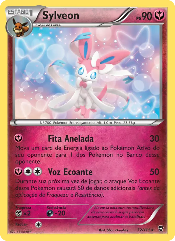 Carta Sylveon, número 72/111 da coleção Punhos Furiosos