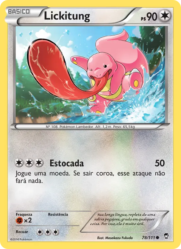 Carta Lickitung, número 78/111 da coleção Punhos Furiosos