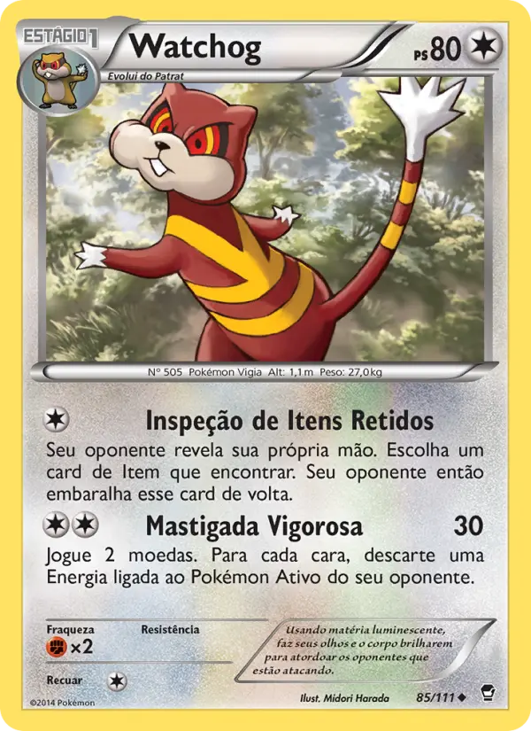 Carta Watchog, número 85/111 da coleção Punhos Furiosos
