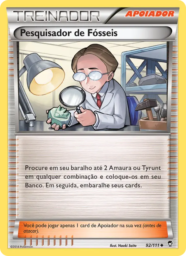 Carta Pesquisador de Fósseis, número 92/111 da coleção Punhos Furiosos
