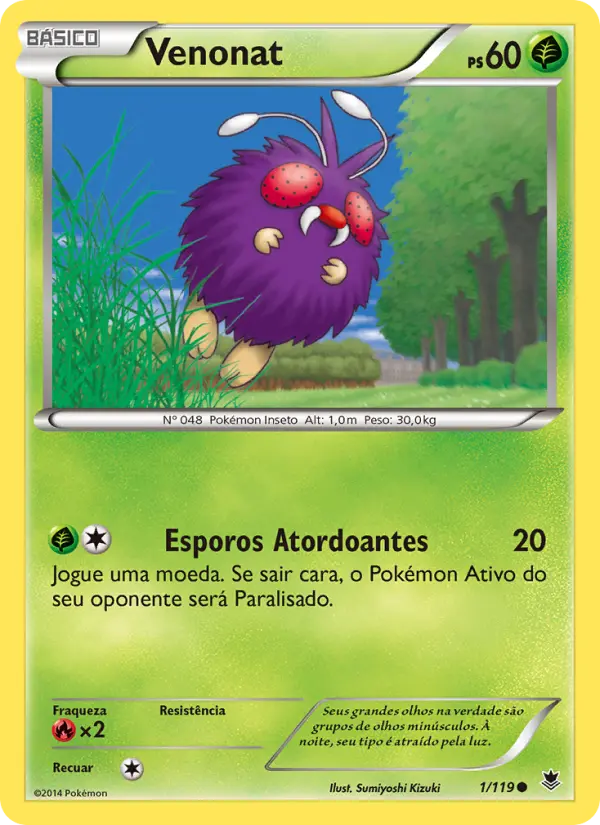 Carta Venonat, número 1/119 da coleção Força Fantasma