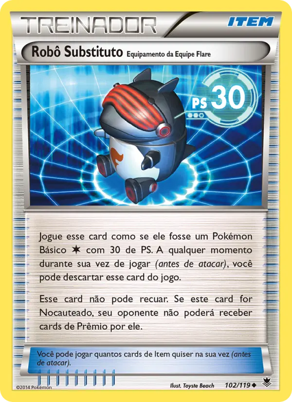 Carta Robô Substituto – Equipamento da Equipe Flare, número 102/119 da coleção Força Fantasma