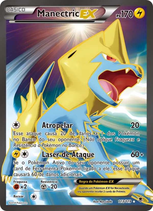 Carta Manectric EX, número 113/119 da coleção Força Fantasma