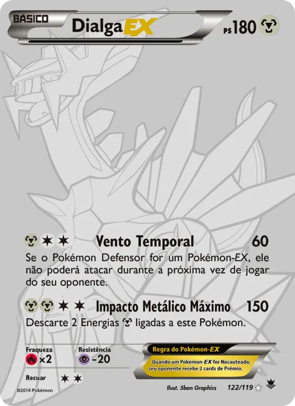 Carta Dialga EX, número 122/119 da coleção Força Fantasma
